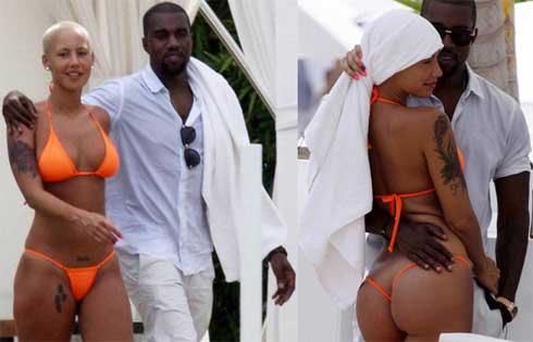 amber rose and kanye west at the beach. 2011 amber rose kanye beach,